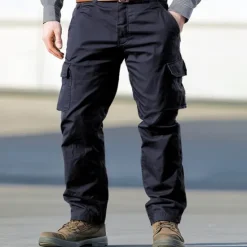 Clearance OUKU Men's Cargo Pants Cargo Trousers Trousers Multi Pocket Straight Leg Plain Windproof Wearable Full Length Outdoor Daily Camping & Hiking Fashion Streetwear Black Navy Blue