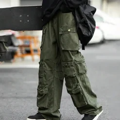 Hot OUKU Men's Cargo Pants Cargo Trousers Flap Pocket Plain Comfort Breathable Outdoor Daily Going out Fashion Casual Army Green