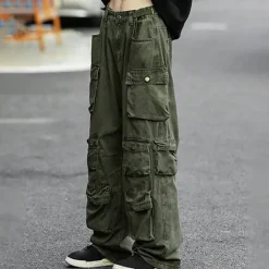 Hot OUKU Men's Cargo Pants Cargo Trousers Flap Pocket Plain Comfort Breathable Outdoor Daily Going out Fashion Casual Army Green