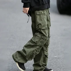 Hot OUKU Men's Cargo Pants Cargo Trousers Flap Pocket Plain Comfort Breathable Outdoor Daily Going out Fashion Casual Army Green