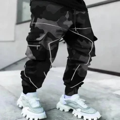Online OUKU Men's Cargo Pants Cargo Trousers Trousers Harem Pants Elastic Waist Knitted Cashew nuts Sports Full Length Casual Daily Casual Loose Fit Black Army Green Micro-elastic