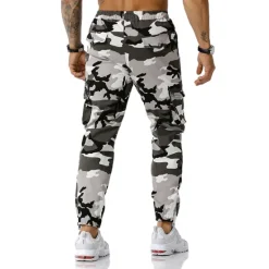 Best OUKU Men's Cargo Pants Cargo Trousers Trousers Camo Pants Elastic Waist Flap Pocket Camouflage Full Length Work Holiday Cotton Blend Stylish Casual / Sporty Army Green Red Micro-elastic