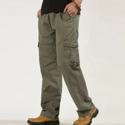 OUKU Men's Cargo Pants Cargo Trousers Combat Trousers Pocket Plain Comfort Breathable Outdoor Daily Going out Fashion Casual Army Yellow Black