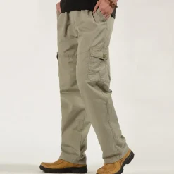 OUKU Men's Cargo Pants Cargo Trousers Combat Trousers Pocket Plain Comfort Breathable Outdoor Daily Going out Fashion Casual Army Yellow Black