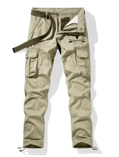New OUKU Men's Cargo Pants Cargo Trousers Work Pants Multi Pocket Cow Arrow Outdoor Full Length Outdoor Sports Outdoor Casual Sports Fashion Army Green Khaki Micro-elastic