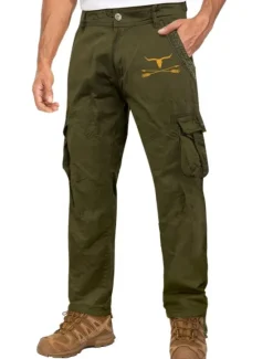 New OUKU Men's Cargo Pants Cargo Trousers Work Pants Multi Pocket Cow Arrow Outdoor Full Length Outdoor Sports Outdoor Casual Sports Fashion Army Green Khaki Micro-elastic