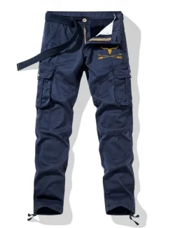 New OUKU Men's Cargo Pants Cargo Trousers Work Pants Multi Pocket Cow Arrow Outdoor Full Length Outdoor Sports Outdoor Casual Sports Fashion Army Green Khaki Micro-elastic