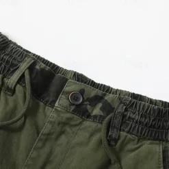 OUKU Men's Cargo Pants Cargo Trousers Patchwork Buttons Drawstring Camo Camouflage Wearable Outdoor Daily Camping & Hiking Fashion Classic Black Army Green