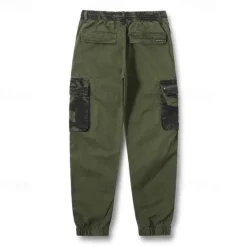 OUKU Men's Cargo Pants Cargo Trousers Patchwork Buttons Drawstring Camo Camouflage Wearable Outdoor Daily Camping & Hiking Fashion Classic Black Army Green