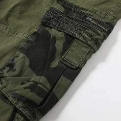 OUKU Men's Cargo Pants Cargo Trousers Patchwork Buttons Drawstring Camo Camouflage Wearable Outdoor Daily Camping & Hiking Fashion Classic Black Army Green