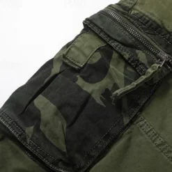 OUKU Men's Cargo Pants Cargo Trousers Patchwork Buttons Drawstring Camo Camouflage Wearable Outdoor Daily Camping & Hiking Fashion Classic Black Army Green