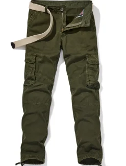 Clearance OUKU Men's Cargo Pants Cargo Trousers Trousers Multi Pocket Straight Leg Solid Colored Comfort Wearable Outdoor Daily Sports Stylish ArmyGreen Black