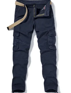 Clearance OUKU Men's Cargo Pants Cargo Trousers Trousers Multi Pocket Straight Leg Solid Colored Comfort Wearable Outdoor Daily Sports Stylish ArmyGreen Black