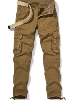 Clearance OUKU Men's Cargo Pants Cargo Trousers Trousers Multi Pocket Straight Leg Solid Colored Comfort Wearable Outdoor Daily Sports Stylish ArmyGreen Black