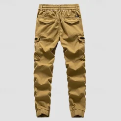Best OUKU Men's Cargo Pants Cargo Trousers Hiking Pants Buttons Elastic Waist Multi Pocket Plain Wearable Outdoor Daily Camping & Hiking Fashion Classic Black Army Green