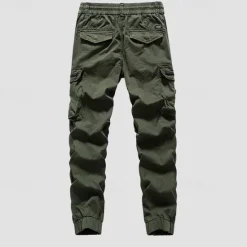 Best OUKU Men's Cargo Pants Cargo Trousers Hiking Pants Buttons Elastic Waist Multi Pocket Plain Wearable Outdoor Daily Camping & Hiking Fashion Classic Black Army Green