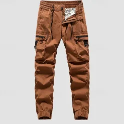 Best OUKU Men's Cargo Pants Cargo Trousers Hiking Pants Buttons Elastic Waist Multi Pocket Plain Wearable Outdoor Daily Camping & Hiking Fashion Classic Black Army Green