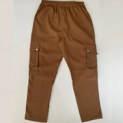 New OUKU Men's Cargo Pants Cargo Trousers Trousers Casual Pants Zipper Drawstring Elastic Waist Plain Comfort Soft Full Length Outdoor Daily Running Fashion Streetwear Black Brown