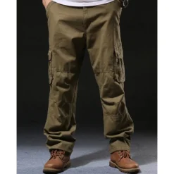 Sale OUKU Men's Cargo Pants Cargo Trousers Hiking Pants Pocket Plain Comfort Breathable Outdoor Daily Going out Fashion Casual Army Yellow Black Micro-elastic