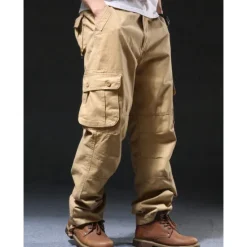Sale OUKU Men's Cargo Pants Cargo Trousers Hiking Pants Pocket Plain Comfort Breathable Outdoor Daily Going out Fashion Casual Army Yellow Black Micro-elastic