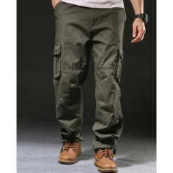 Sale OUKU Men's Cargo Pants Cargo Trousers Hiking Pants Pocket Plain Comfort Breathable Outdoor Daily Going out Fashion Casual Army Yellow Black Micro-elastic