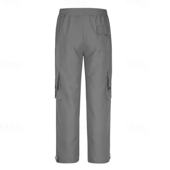 Clearance OUKU Men's Cargo Pants Cargo Trousers Trousers Casual Pants Drawstring Elastic Waist Multi Pocket Plain Wearable Outdoor Daily Camping & Hiking Fashion Classic Dark Brown Black