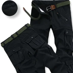 Clearance OUKU Men's Cargo Pants Cargo Trousers Combat Trousers Pocket Plain Comfort Breathable Outdoor Daily Going out Fashion Casual Black Army Green