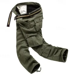 Clearance OUKU Men's Cargo Pants Cargo Trousers Combat Trousers Pocket Plain Comfort Breathable Outdoor Daily Going out Fashion Casual Black Army Green