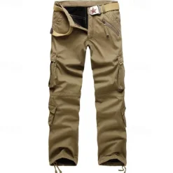 Clearance OUKU Men's Cargo Pants Cargo Trousers Combat Trousers Pocket Plain Comfort Breathable Outdoor Daily Going out Fashion Casual Black Army Green