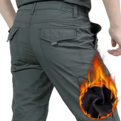 OUKU Men's Cargo Pants Cargo Trousers Combat Trousers Winter Pants Pocket Plain Comfort Breathable Outdoor Daily Going out Fashion Casual Black Army Green