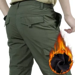 OUKU Men's Cargo Pants Cargo Trousers Combat Trousers Winter Pants Pocket Plain Comfort Breathable Outdoor Daily Going out Fashion Casual Black Army Green