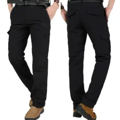 OUKU Men's Cargo Pants Cargo Trousers Combat Trousers Winter Pants Pocket Plain Comfort Breathable Outdoor Daily Going out Fashion Casual Black Army Green