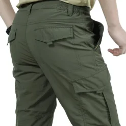 OUKU Men's Cargo Pants Cargo Trousers Combat Trousers Winter Pants Pocket Plain Comfort Breathable Outdoor Daily Going out Fashion Casual Black Army Green