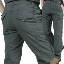 OUKU Men's Cargo Pants Cargo Trousers Combat Trousers Winter Pants Pocket Plain Comfort Breathable Outdoor Daily Going out Fashion Casual Black Army Green
