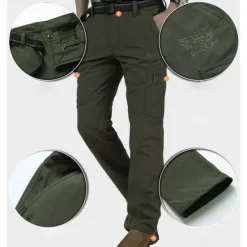 OUKU Men's Cargo Pants Cargo Trousers Combat Trousers Winter Pants Pocket Plain Comfort Breathable Outdoor Daily Going out Fashion Casual Black Army Green