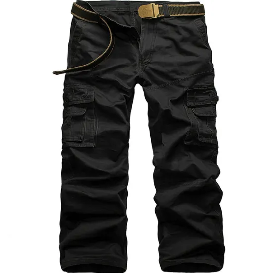 Sale OUKU Men's Cargo Pants Cargo Trousers Trousers Tactical Work Pants Classic Multi Pocket Plain Outdoor Full Length Daily Cotton Basic Tactical Slim Black White