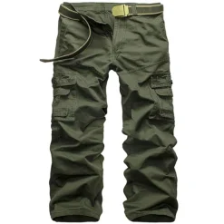 Sale OUKU Men's Cargo Pants Cargo Trousers Trousers Tactical Work Pants Classic Multi Pocket Plain Outdoor Full Length Daily Cotton Basic Tactical Slim Black White