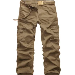 Sale OUKU Men's Cargo Pants Cargo Trousers Trousers Tactical Work Pants Classic Multi Pocket Plain Outdoor Full Length Daily Cotton Basic Tactical Slim Black White