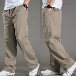 Best OUKU Men's Cargo Pants Cargo Trousers Trousers Elastic Waist Straight Leg Plain Outdoor Sports Full Length Casual Daily Stylish Classic Style ArmyGreen Black
