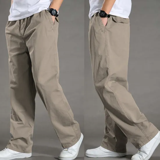 Best OUKU Men's Cargo Pants Cargo Trousers Trousers Elastic Waist Straight Leg Plain Outdoor Sports Full Length Casual Daily Stylish Classic Style ArmyGreen Black