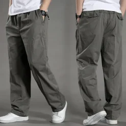 Best OUKU Men's Cargo Pants Cargo Trousers Trousers Elastic Waist Straight Leg Plain Outdoor Sports Full Length Casual Daily Stylish Classic Style ArmyGreen Black