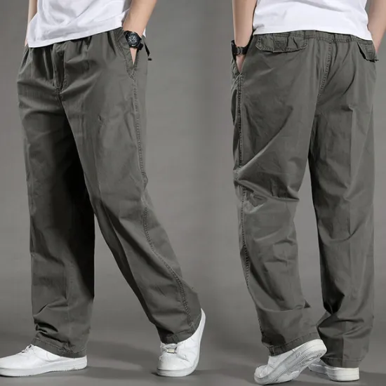 Best OUKU Men's Cargo Pants Cargo Trousers Trousers Elastic Waist Straight Leg Plain Outdoor Sports Full Length Casual Daily Stylish Classic Style ArmyGreen Black