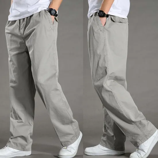 Best OUKU Men's Cargo Pants Cargo Trousers Trousers Elastic Waist Straight Leg Plain Outdoor Sports Full Length Casual Daily Stylish Classic Style ArmyGreen Black