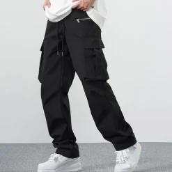 New OUKU Men's Cargo Pants Cargo Trousers Zipper Pocket Plain Comfort Breathable Outdoor Daily Going out Fashion Casual Black Khaki