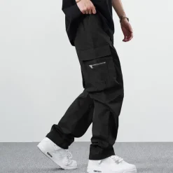 New OUKU Men's Cargo Pants Cargo Trousers Zipper Pocket Plain Comfort Breathable Outdoor Daily Going out Fashion Casual Black Khaki