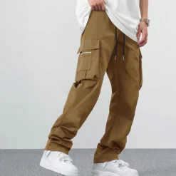 New OUKU Men's Cargo Pants Cargo Trousers Zipper Pocket Plain Comfort Breathable Outdoor Daily Going out Fashion Casual Black Khaki