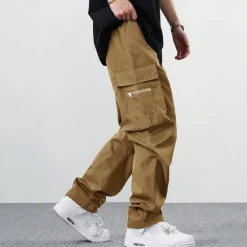 New OUKU Men's Cargo Pants Cargo Trousers Zipper Pocket Plain Comfort Breathable Outdoor Daily Going out Fashion Casual Black Khaki