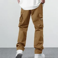 New OUKU Men's Cargo Pants Cargo Trousers Zipper Pocket Plain Comfort Breathable Outdoor Daily Going out Fashion Casual Black Khaki
