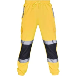Discount OUKU Men's Cargo Pants Cargo Trousers Tactical Pants Trousers Work Pants Elastic Waist Reflective Waterproof Casual fluorescent green Black