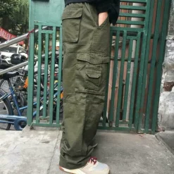Sale OUKU Men's Cargo Pants Cargo Trousers Combat Trousers Pocket Plain Comfort Soft Outdoor Daily Going out Casual Big and Tall Black Green